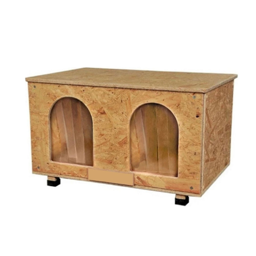 Exora Lüx Ahşap Kedi Kulübesi, Yalıtımlı, İkili (Xl-Duo), Rüzgar Siperi, Dış Mekan Kedi Kulübesi 61 x 41 x 36 cm